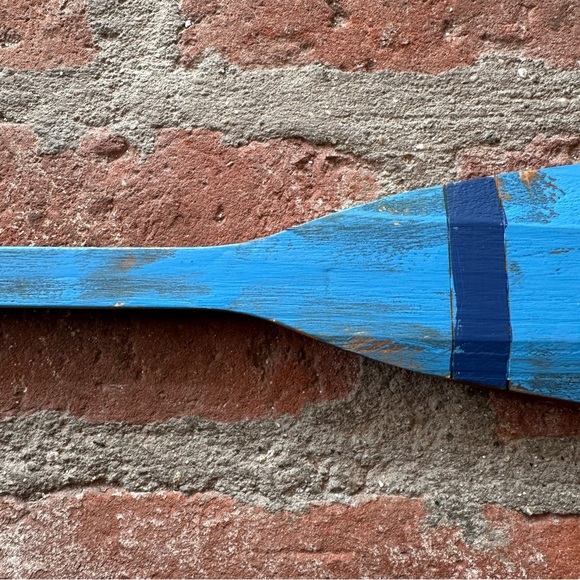 Nautical Wood Blue Decorative Paddle Oar  with rope hook Beach House Lake House - Picture 4 of 16
